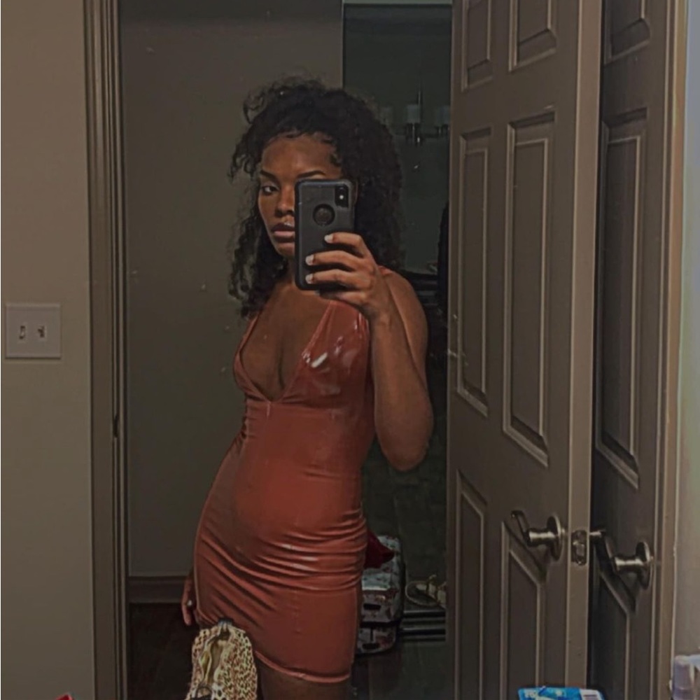 Faux leather dress